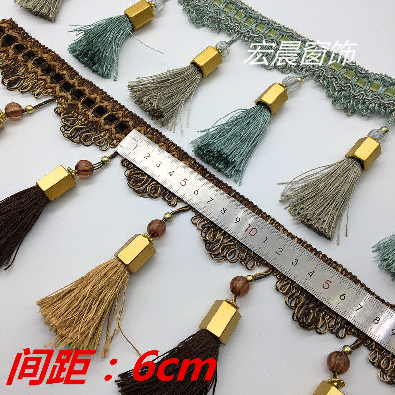 窗帘帘头水晶珠子窗帘珍珠花边吊珠吊穗流苏吊坠装饰窗帘配件辅料