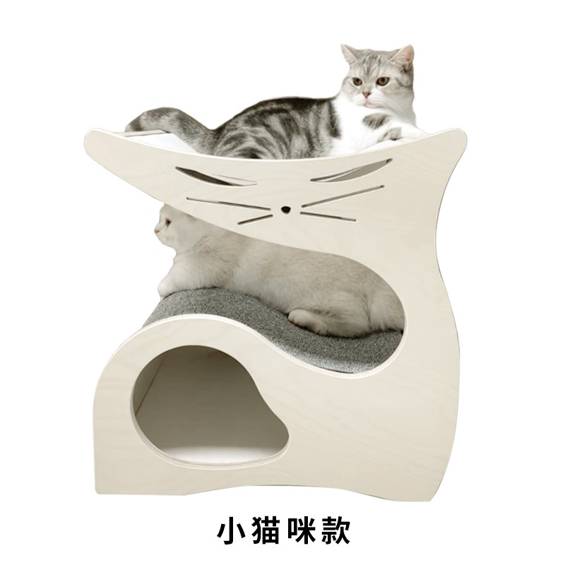 房林苑多猫家庭猫窝封天实木双层帐篷四季通用吊床半夏闭式猫喵子