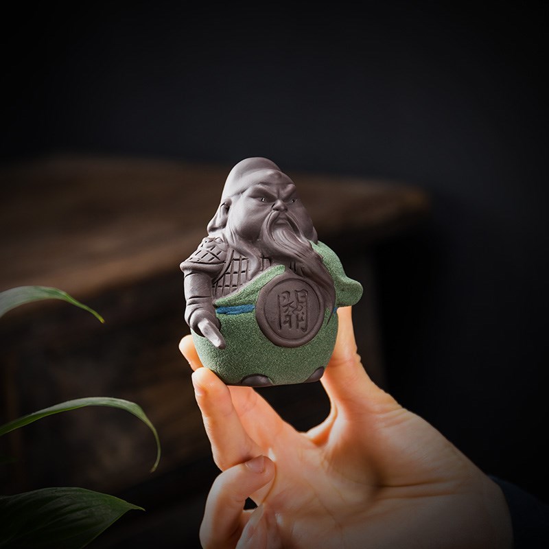 彩砂陶茶宠摆件摆件精品三国武将五虎将关羽张飞赵云黄忠马超摆饰
