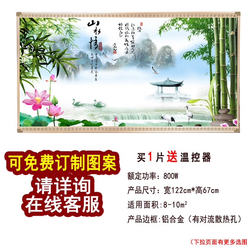 碳晶墙暖壁画 家用节能壁挂电暖画电热画 800W取暖器电暖器电热板