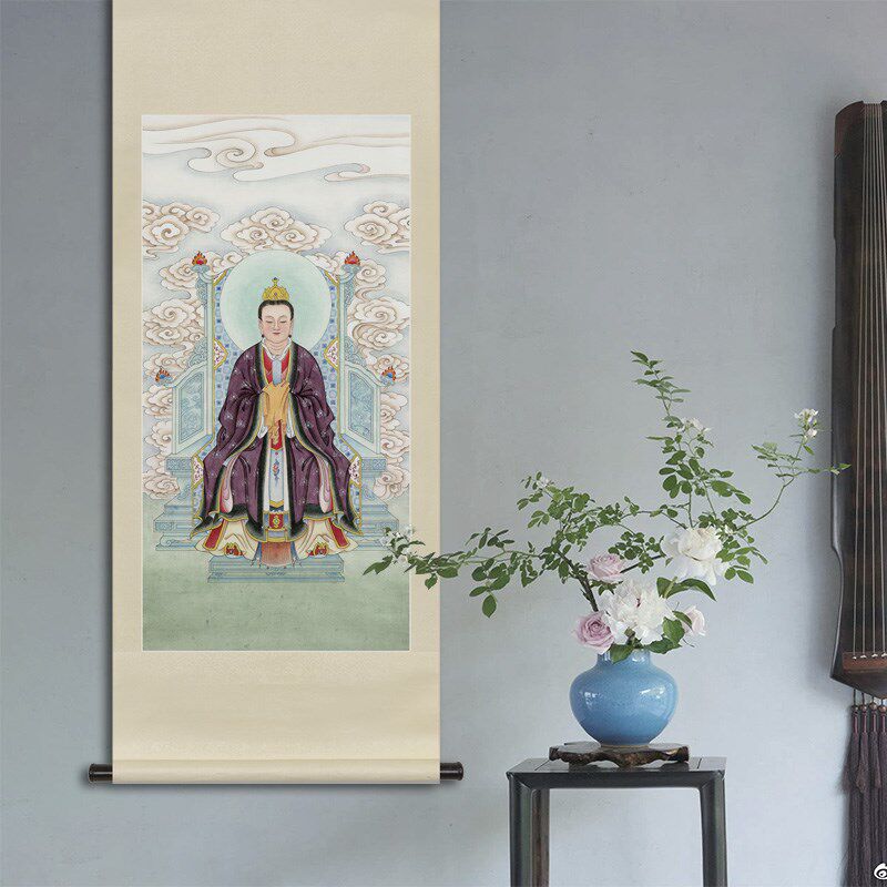 挂笔人物国画紫画元君南岳魏夫人虚像玄关书房办公室中式装饰工画