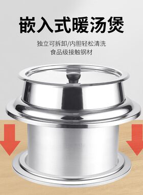 304新款暖汤锅商用保温粥煲自助餐电热保暖汤锅酒店自助餐保温锅