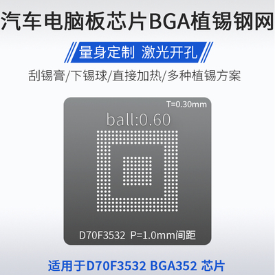 适用于D70F3532汽车电脑芯片BGA352植锡网植锡球钢网