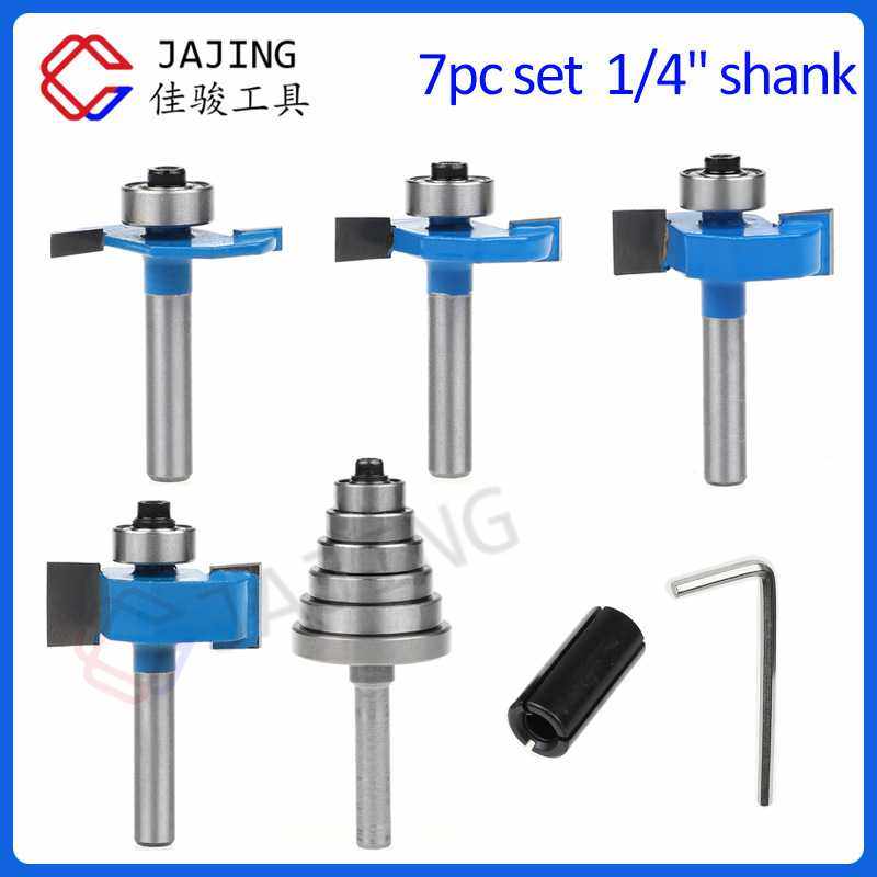 7件套滚珠T型刀 1/4柄槽口刀 7轴承组套木工铣刀 修边机刀开槽刀,五金/工具,刮刀,淘宝优惠券,粉丝福利购,淘宝优惠卷