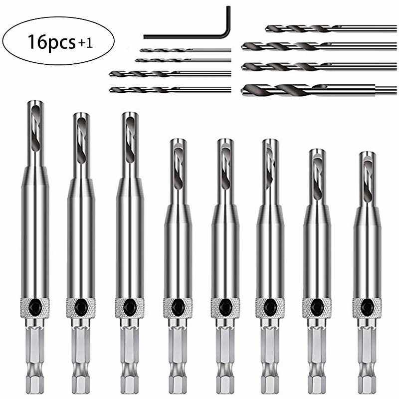 木工门窗合页铰链钻头 开孔器木工打孔器铰链钻异形钻8pc16pc爆款,五金/工具,扩孔钻,淘宝优惠券,粉丝福利购,淘宝优惠卷