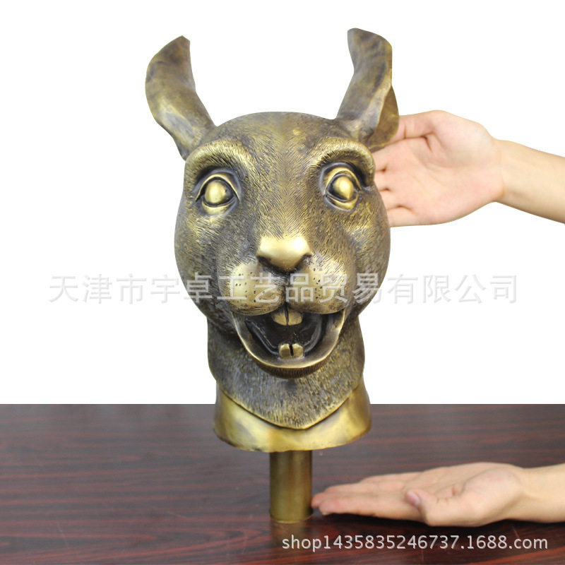 宇卓纯铜十二生肖兽首摆件