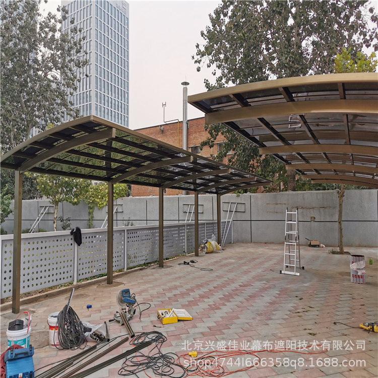 涿州铝合金停车棚小区充电桩车棚工厂耐力板防晒车棚别墅门口雨棚