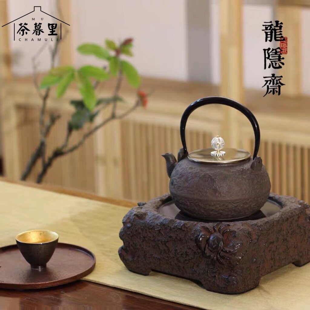 龙隐斋老岩泥电陶炉家用静音电茶炉铁壶银壶不挑壶煮茶炉批发