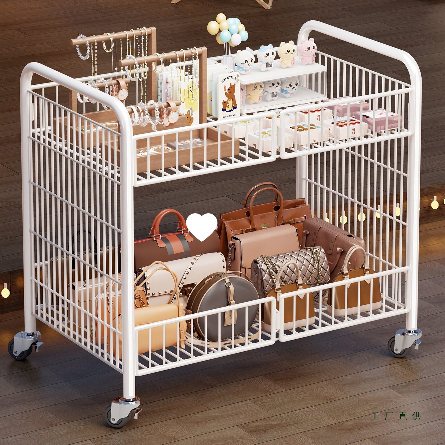 摆摊小推车可折叠网红夜市出摊饰品折叠展示架批发专用花车可移动