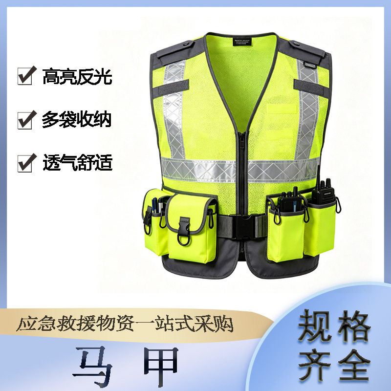 电力巡检反光马甲工地施工多口袋防护背心夜间道路抢修警示工作服