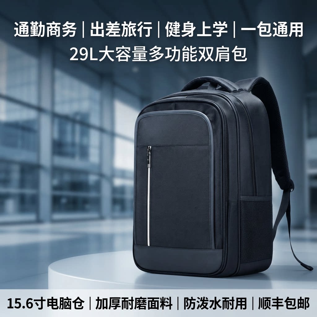 顺丰包邮~STRKEEP男士双肩包通勤大容量防水背包出差旅行舒行客