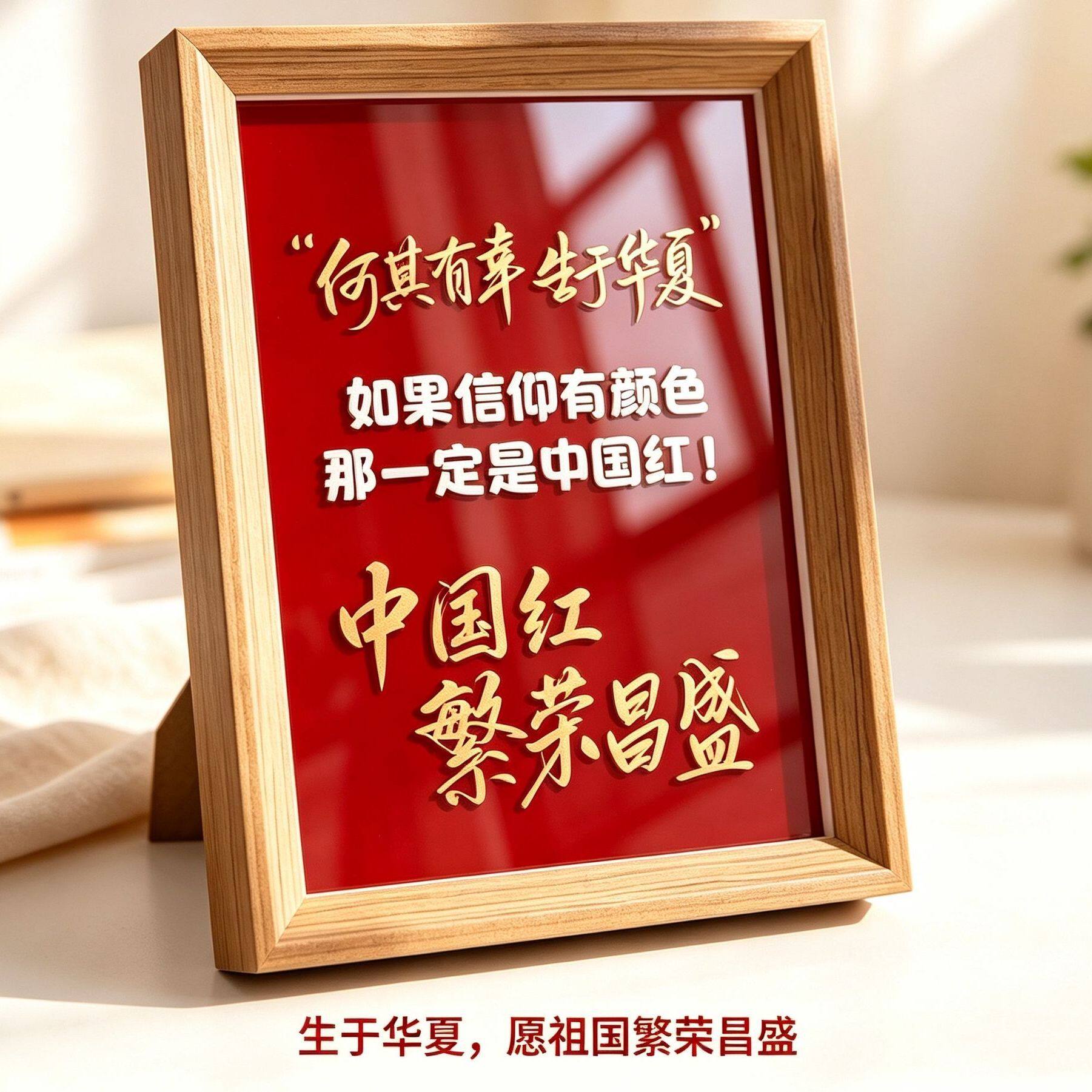 祖国我爱你中国风摆台相框礼物