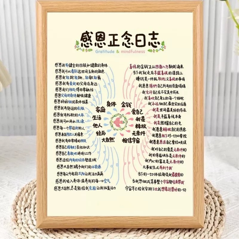 感恩正念正能量文字相框摆台