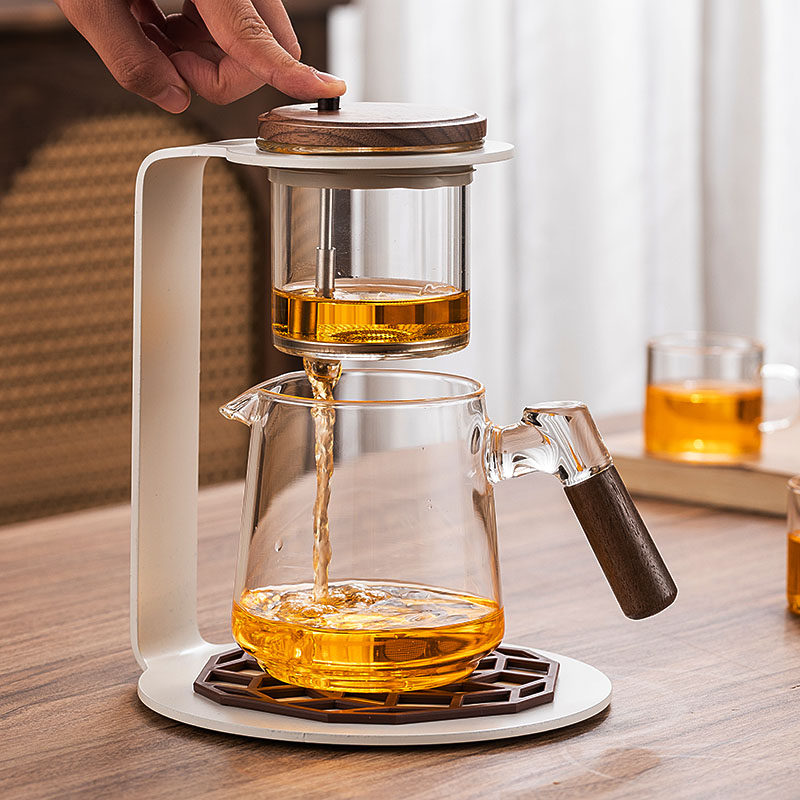 叙锦自动懒人泡茶器玻璃飘逸杯高档茶具套装冲茶器整套泡茶壶茶架