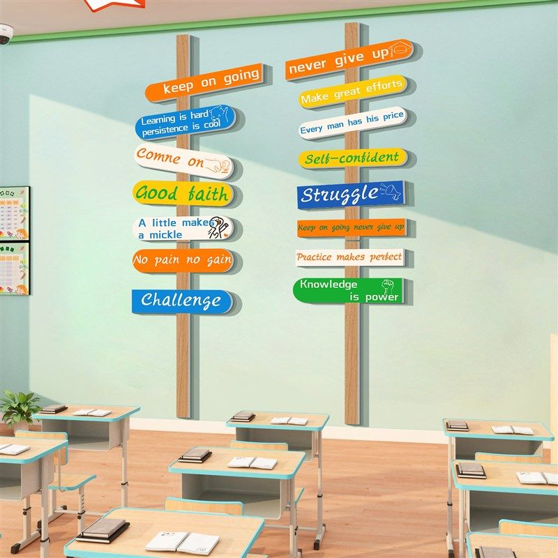英语角教室布置装饰新开学期辅导班级文化黑板报墙贴高三励志标语,家居饰品,文化墙贴,淘宝优惠券,粉丝福利购,淘宝优惠卷