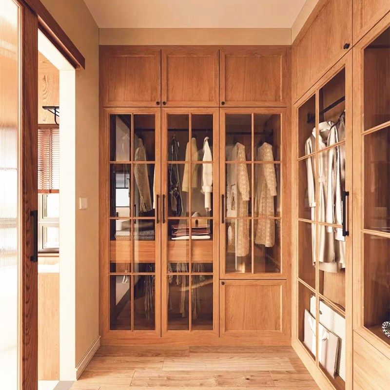 全屋定制原木色樱桃白蜡木组合白橡木衣柜推拉对开门一门到顶衣橱,住宅家具,自由组合衣柜,淘宝优惠券,粉丝福利购,淘宝优惠卷