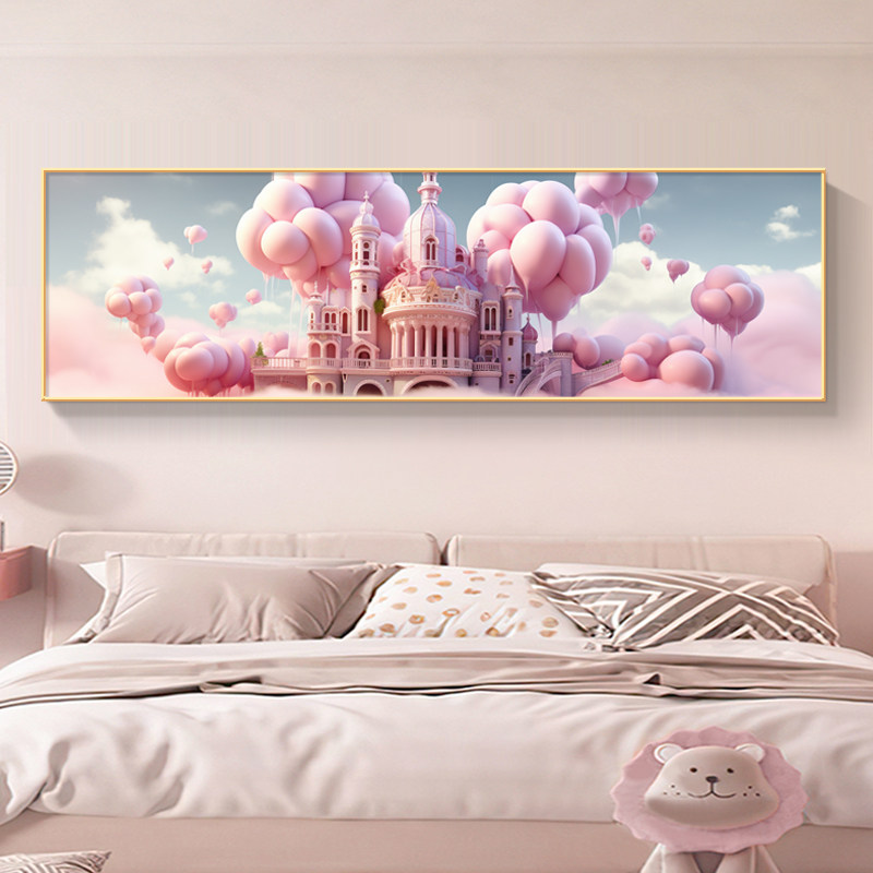 儿童房装饰画女孩背景墙面女儿公主房间壁画卡通立体卧室床头挂画,家居饰品,现代装饰画,淘宝优惠券,粉丝福利购,淘宝优惠卷