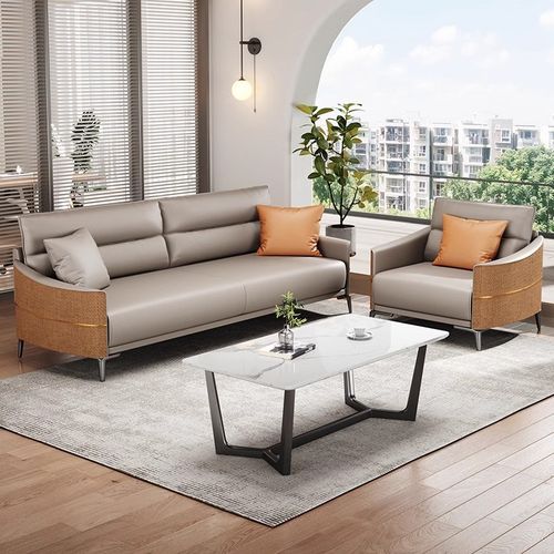 办公沙发简约现代时尚休闲商务办公室会客商铺接待休息区茶几厂家