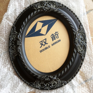 框宽度8cm 镜框定制 暗金色复古做旧椭圆形油画框 相框