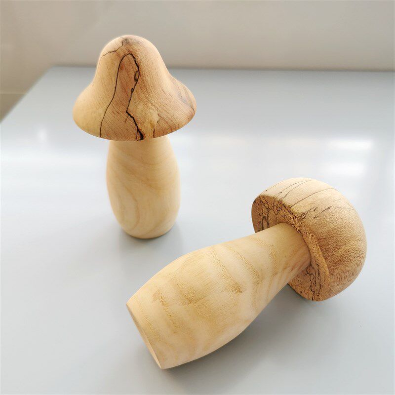 手工实木小蘑菇牙签筒桌面装饰摆件创意个性牙签盒子餐厅客厅家用