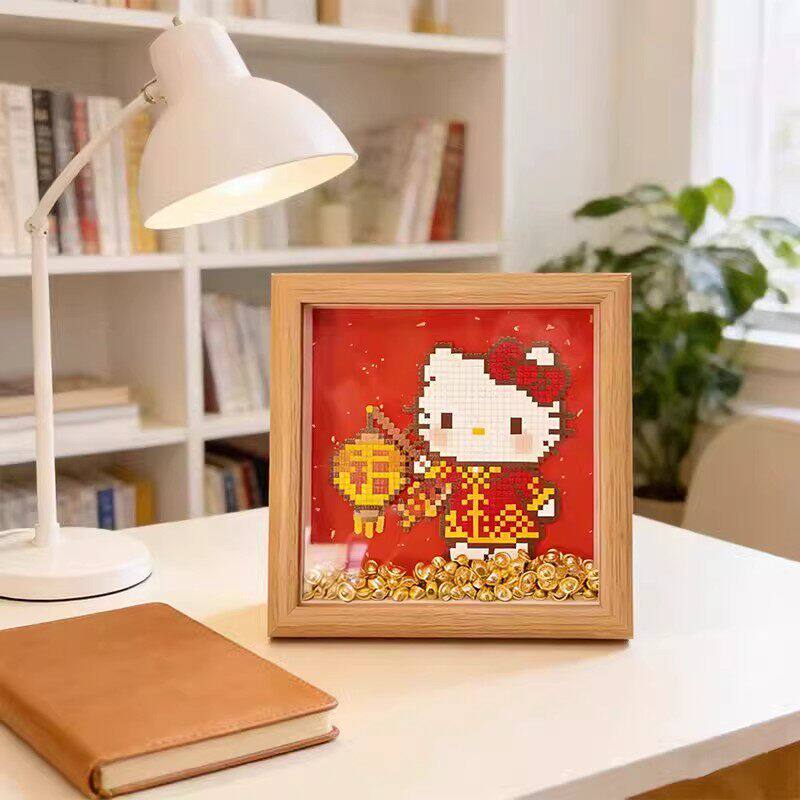 凯蒂猫拼豆沙金新年相框送闺蜜
