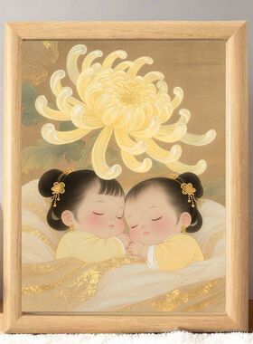 早生贵女双胞胎相框好孕礼物