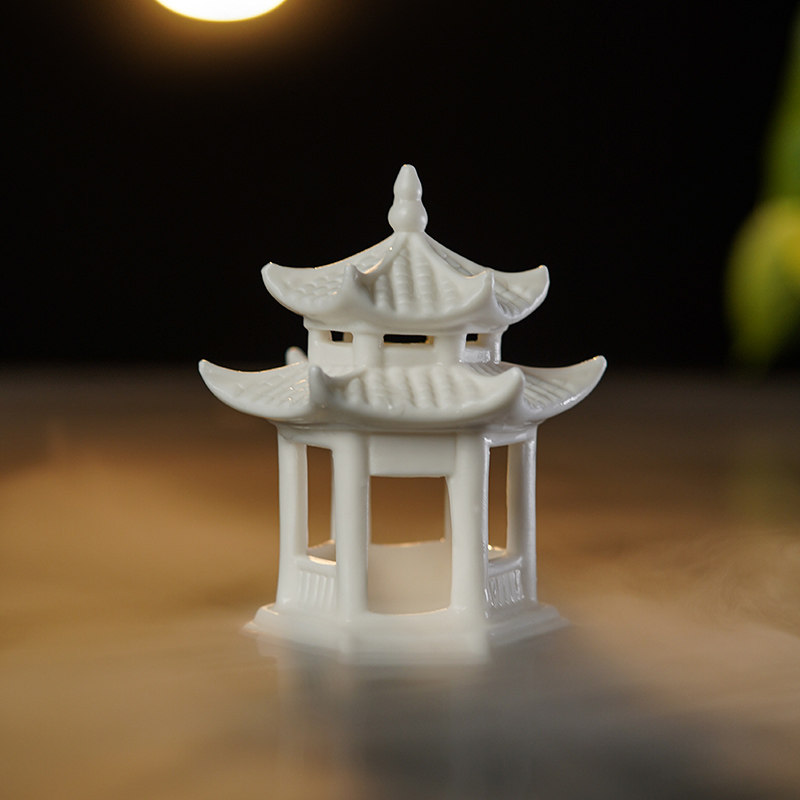 陶瓷六角亭摆件大号双层镂空宝塔盆景微景观假山鱼缸造景装饰配件,家居饰品,装饰摆件,淘宝优惠券,粉丝福利购,淘宝优惠卷