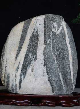 正宗天然泰山石原石敢当山水花纹青石头奇石小假山缺角保平安摆件