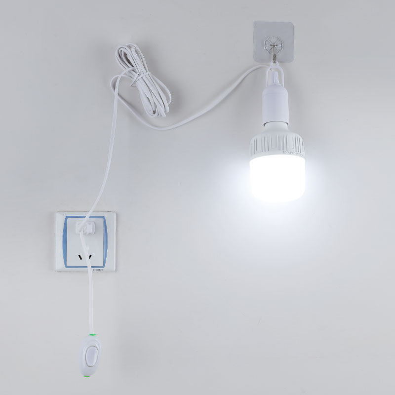 LED超亮插座带开关家装螺口鸟笼插电小夜灯台灯卧室床头暖黄光源