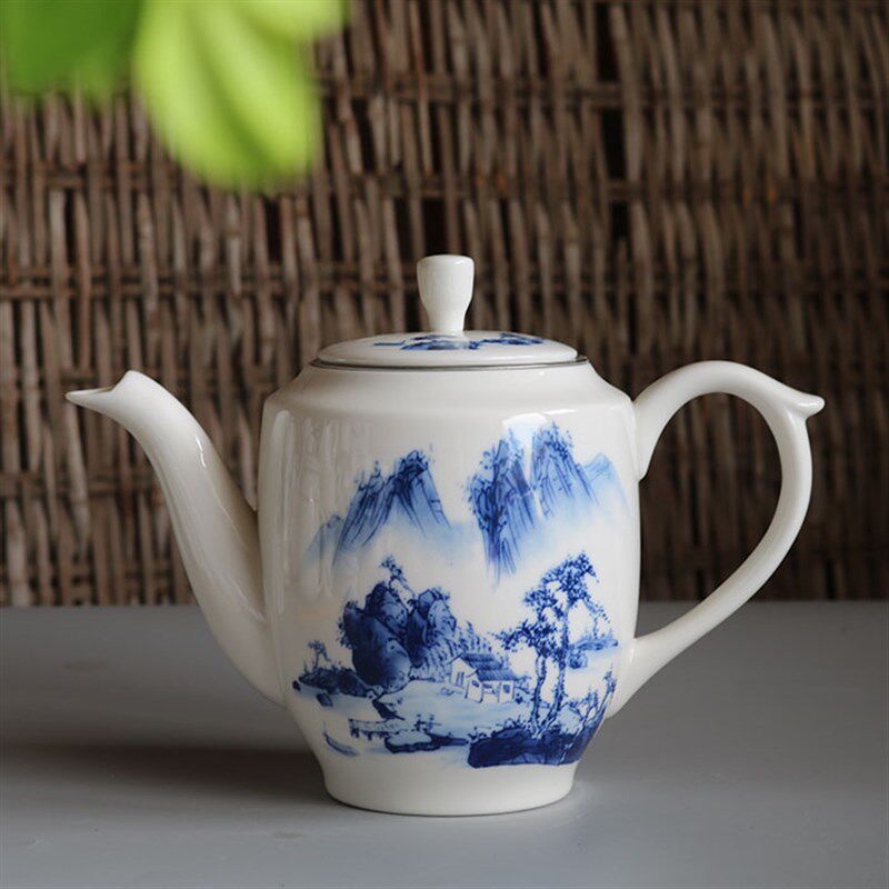 家用陶瓷茶壶大码带滤网花茶泡茶壶早茶过滤壶800ml手抓把壶单壶