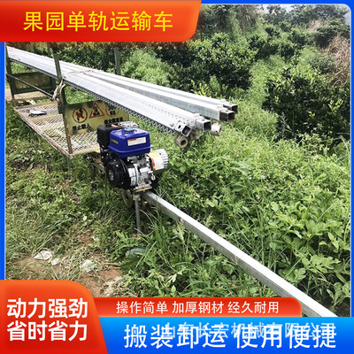 山地果园大棚茶园爬坡载货搬运双轨道上山小火车自走式单轨运输车