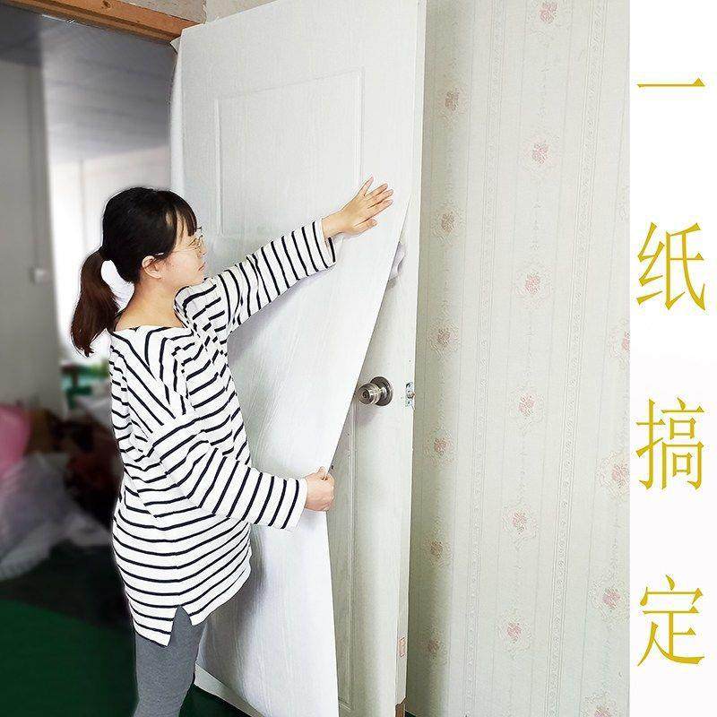 防盗门贴膜不锈钢门铁门翻新贴家具门改色防水木纹贴纸