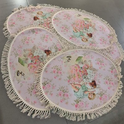 地毯吊篮电脑椅转椅垫子儿童家用椭圆形欧式可爱卧室门厅书房地垫