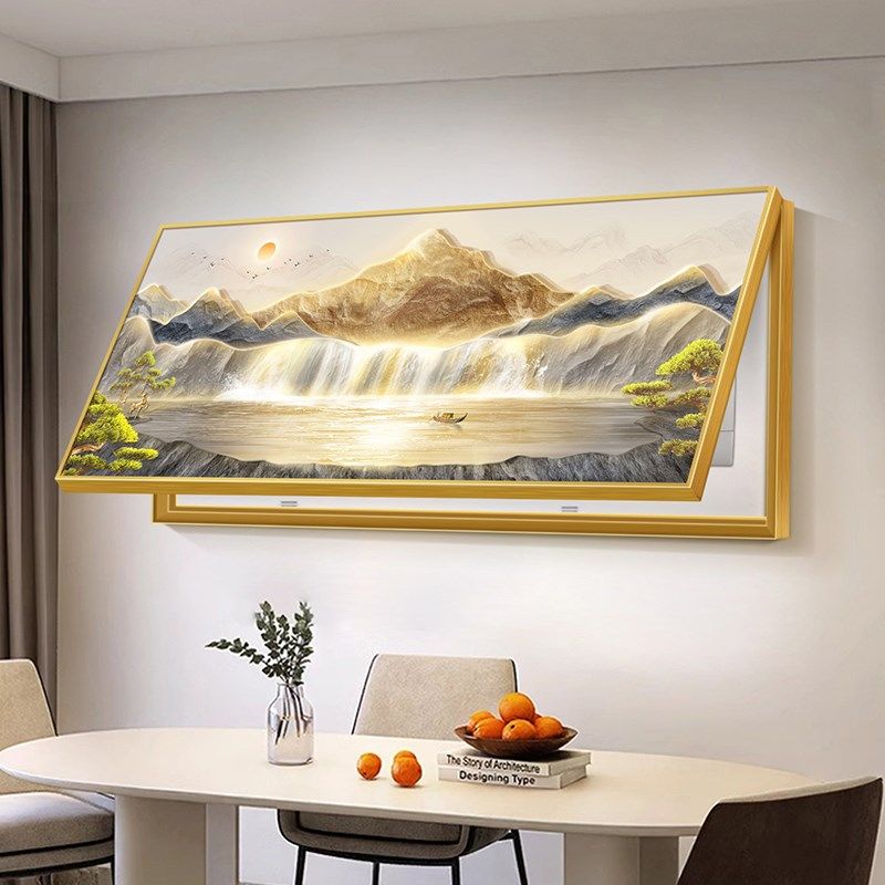 聚宝盆大尺寸电表箱装饰画高端大气电闸配电箱遮挡挂画聚财山水画,家居饰品,现代装饰画,淘宝优惠券,粉丝福利购,淘宝优惠卷