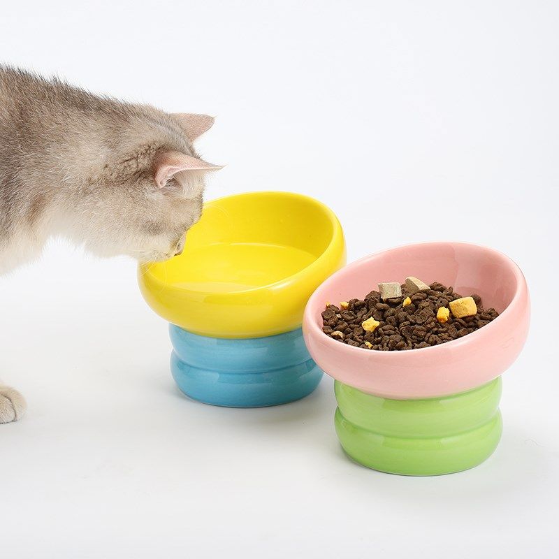 陶瓷猫碗保护颈椎斜口大容量粮碗狗碗猫咪喝水碗猫食盆小型犬食碗,宠物/宠物食品及用品,猫狗碗/慢食碗,淘宝优惠券,粉丝福利购,淘宝优惠卷