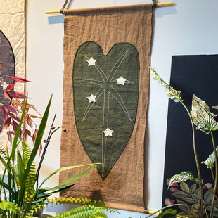 苎麻手工艺术挂毯上墙装饰画高级感客厅墙面装饰复古遮挡挂画定制