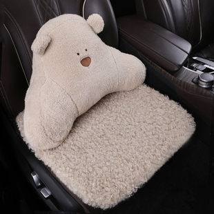 汽车坐垫冬季 短毛绒无靠背三件套单片车内座垫子后排女兔羊毛保暖