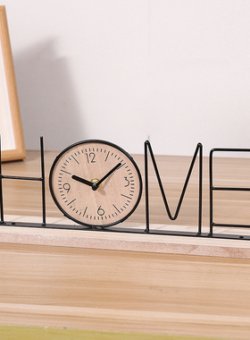 创意桌面时钟摆件家用客厅卧室电视柜装饰品办公室玄关手工小摆设