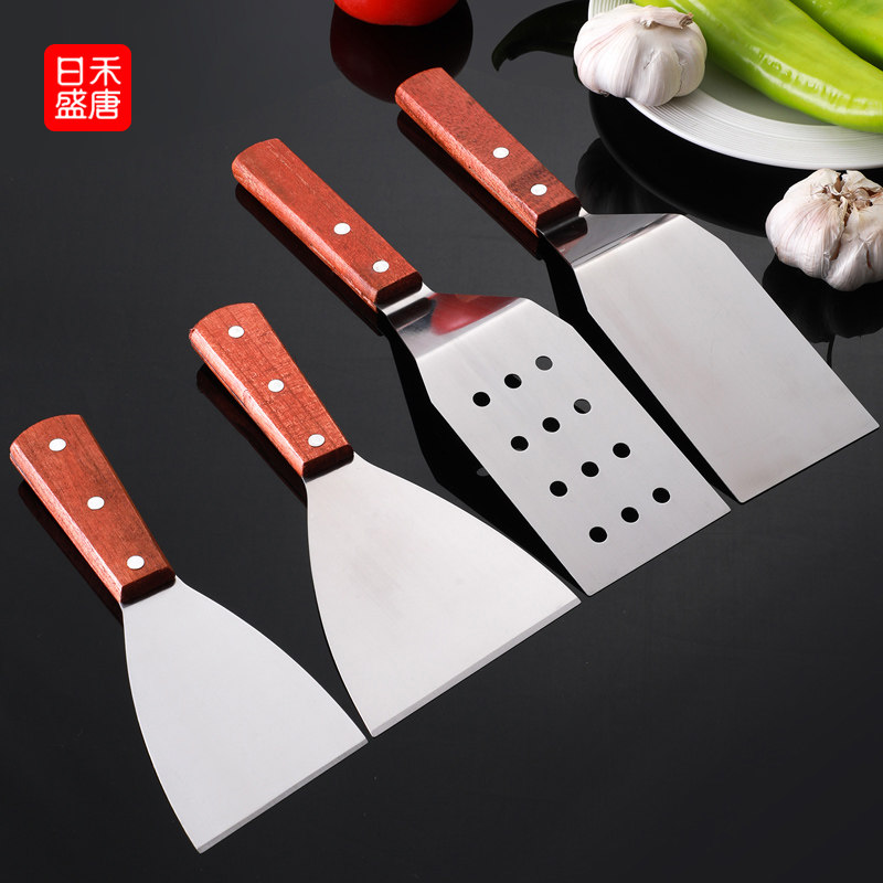 料理铁板烧不锈钢牛排铲刀披萨生煎铲手抓饼工具三角铲煎饼铲子
