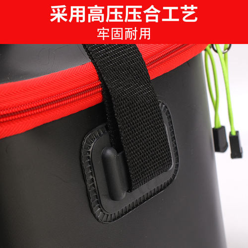 水灵度活鱼桶装鱼箱钓鱼桶鱼护桶EVA折叠钓箱多功能加厚水桶