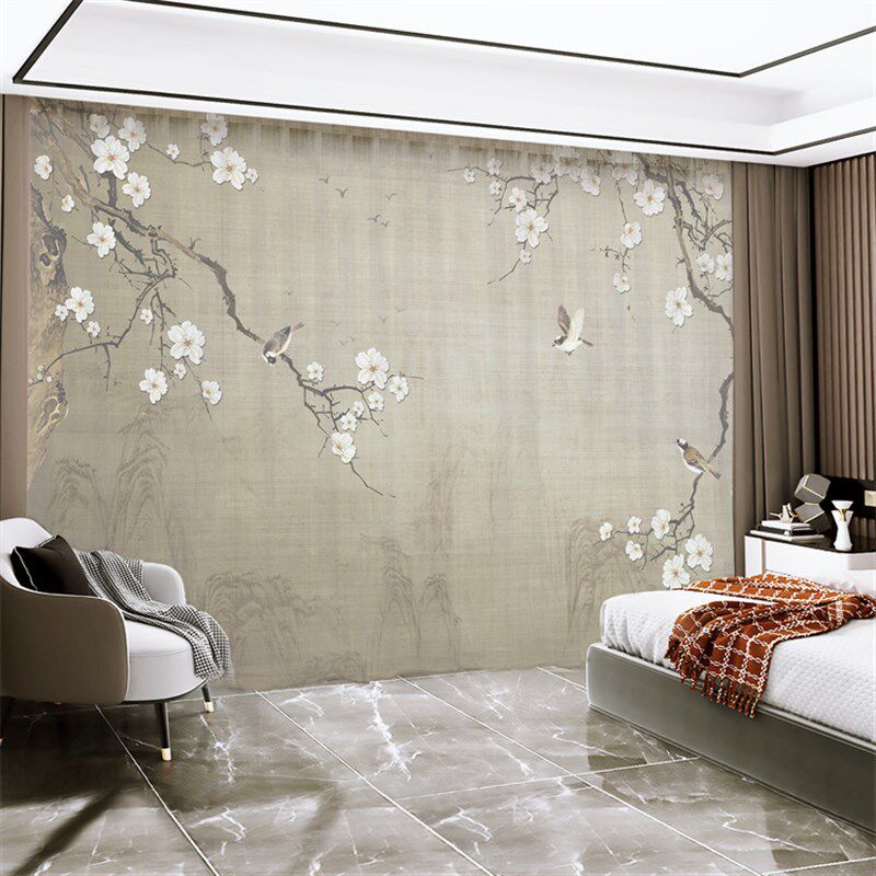 定制新中式窗帘布2023新款客厅高档山水花鸟卧室中国风禅意纱帘帘