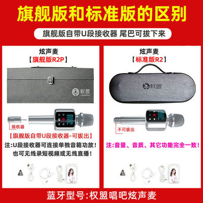 权盟R2声卡麦克风话筒音响一体机权盟炫声麦直播唱歌全民K歌话筒
