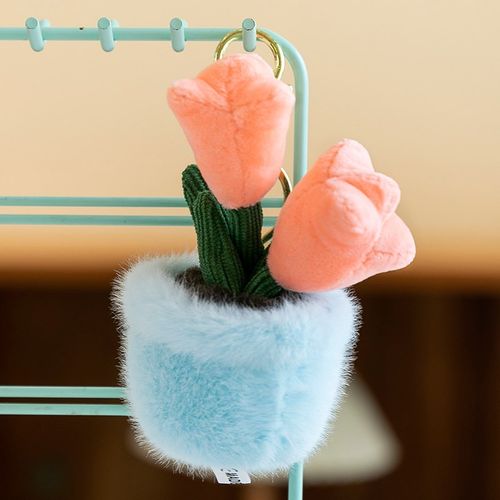 创意毛绒多巴胺小花束挂件可爱花朵钥匙扣书包背包挂饰情侣礼物女