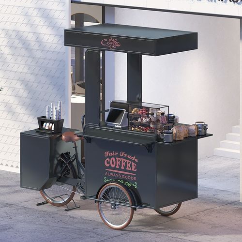 移动咖啡车多功能售卖车装饰品倒骑车摆摊户外奶茶冰激凌三轮车