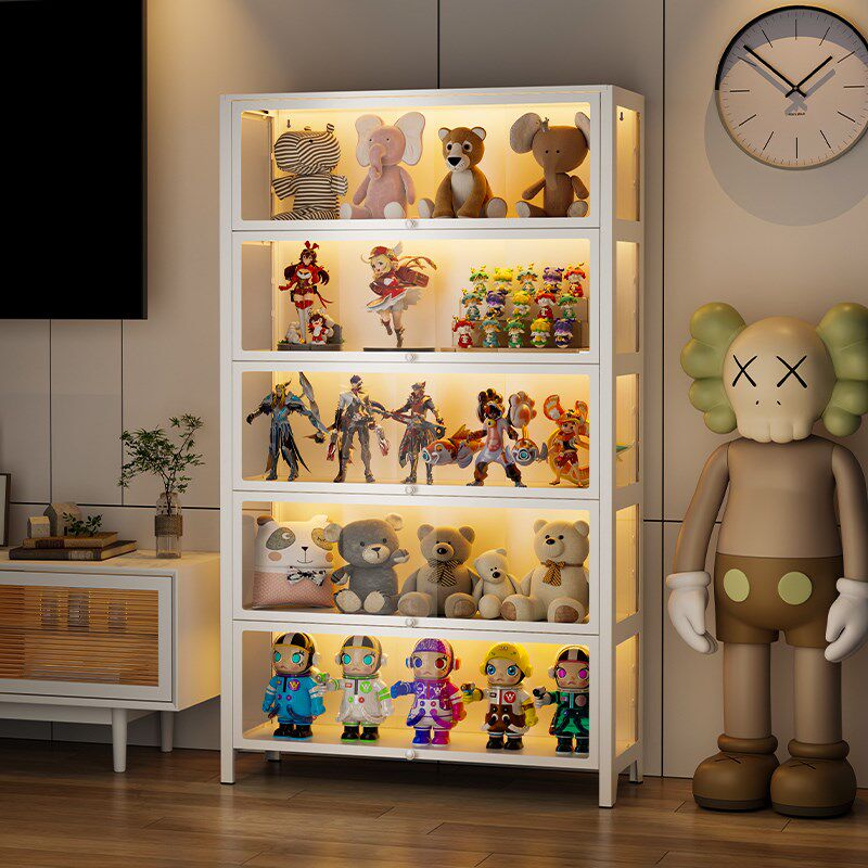 手办展示柜陈列柜模型展示架子透明玻璃家用防尘储物柜