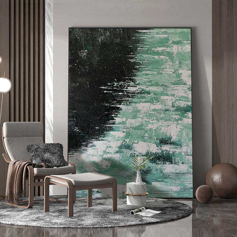 手绘抽象油画《织春》玄关挂画客厅装饰画餐厅壁画纯手工立体肌理