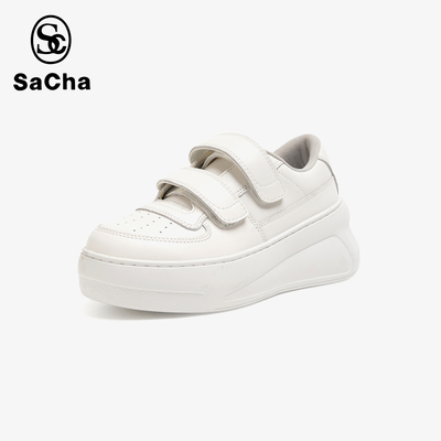 【小西专属】SACHA厚底松糕双带魔术贴6.5跟高小白鞋BTSP-8097