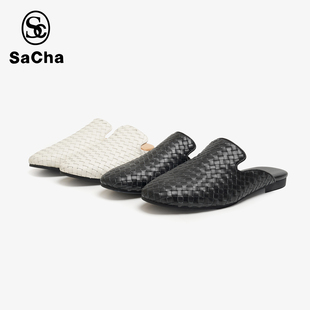 BTCX 纯色休闲轻便透气编织包头拖鞋 0341 大L外贸专属