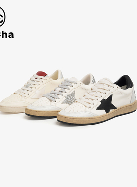 【小西专享】SACHA休闲百搭做旧星星脏脏小白鞋板鞋BTSP-G325