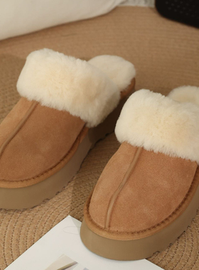 【大L外贸专属】厚底毛毛拖SACHA品牌羊毛厚底半拖BTBS0169-2550